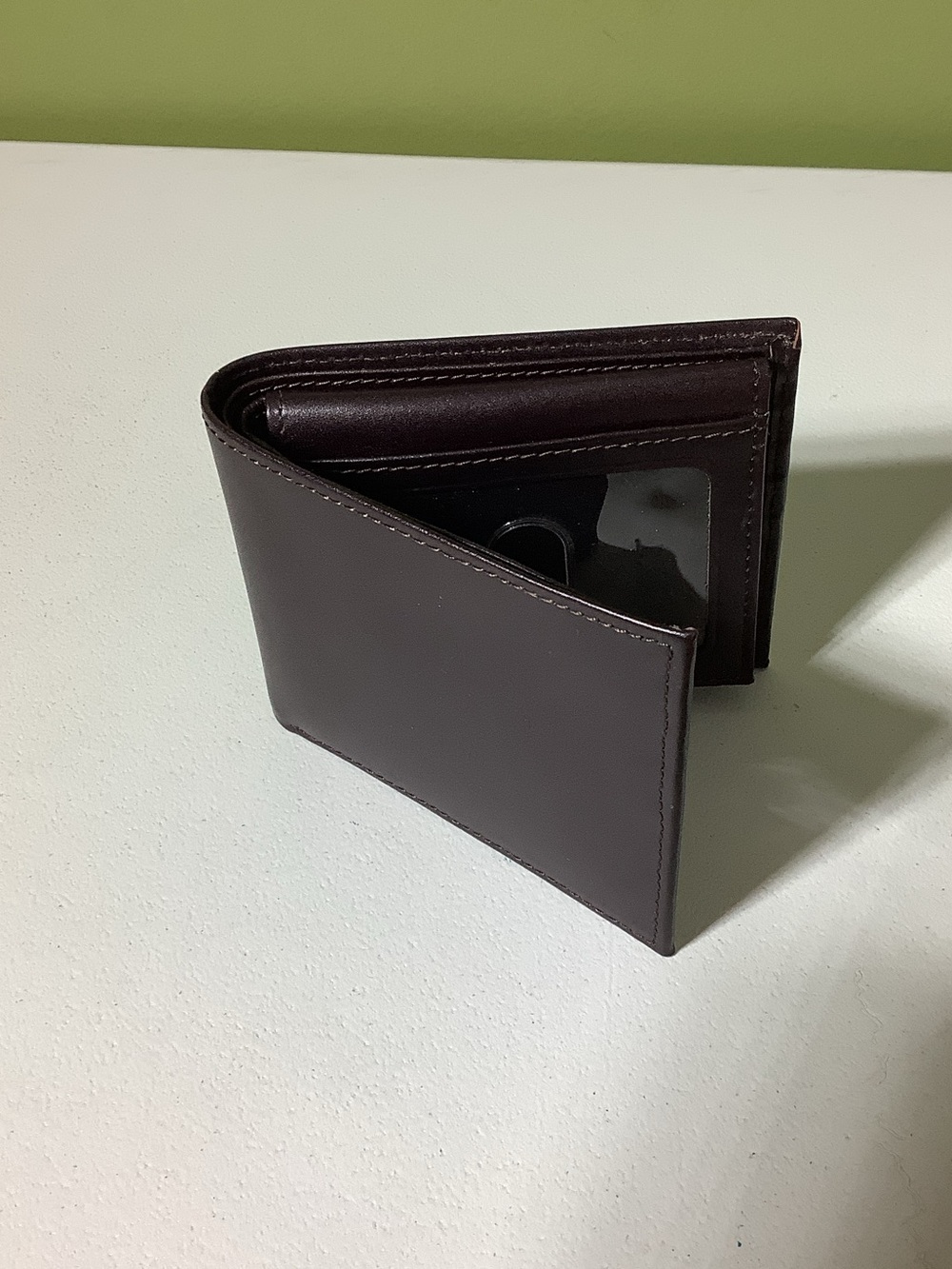 Perry Ellis brown leather bi-fold wallet